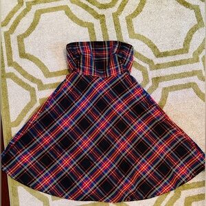 J.Crew holiday, tartan, midi dress.